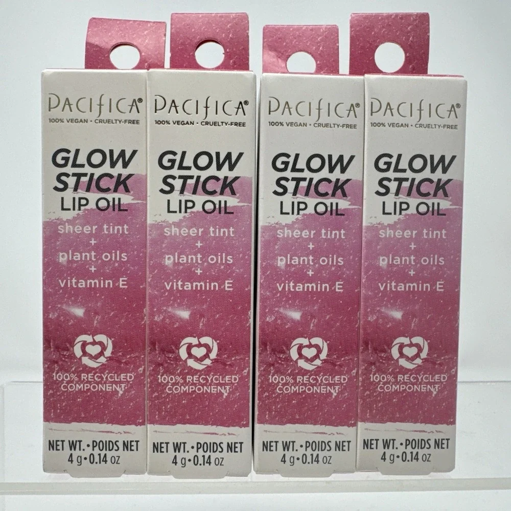 4 Glow Stick Lip Oil by Pacifica Sunrise Sheer Tint Plant Oils Vitamin E